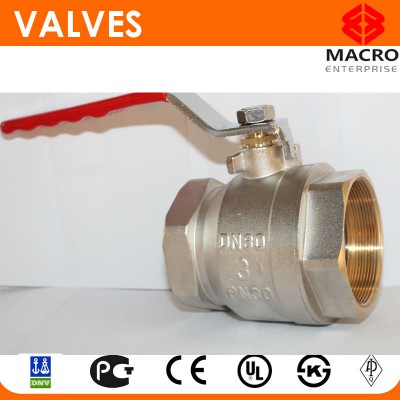 Lever Handle Nickel Plated Brass Ball Valve 58%-60%Cu