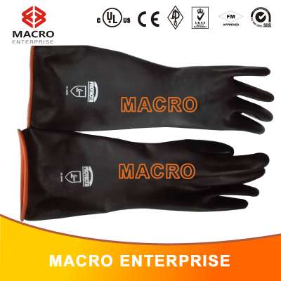 Black rubber latex gloves