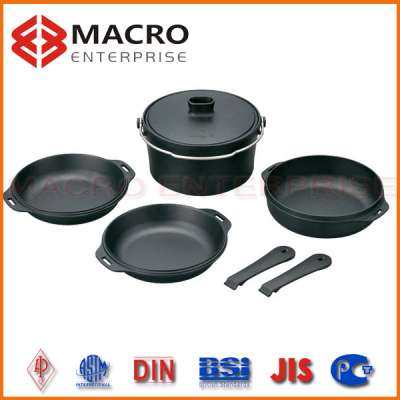 cooking pot sizes/cast iron fire pot/camping pot set