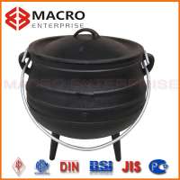 cast iron mini soup pot/camping cast iron fondue pot/cast iron potjie pot